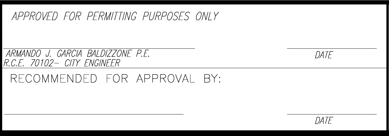 APPROVED FOR PERMITTING ARMANDO STAMP